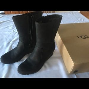 Ugg Joely wedge black waterproof boots
